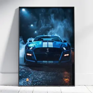 Ford Mustang Shelby GT500 print, Muscle car poster, Hyper car poster, Boys room decor, Super car poster, Ford Mustang poster, Ford poster