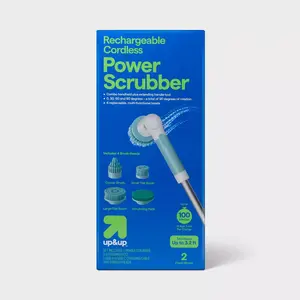 Power Scrubber with Attachments Handheld Plus Extended Handle - up&up: Extendable Handle, Rechargeable Battery, Plastic