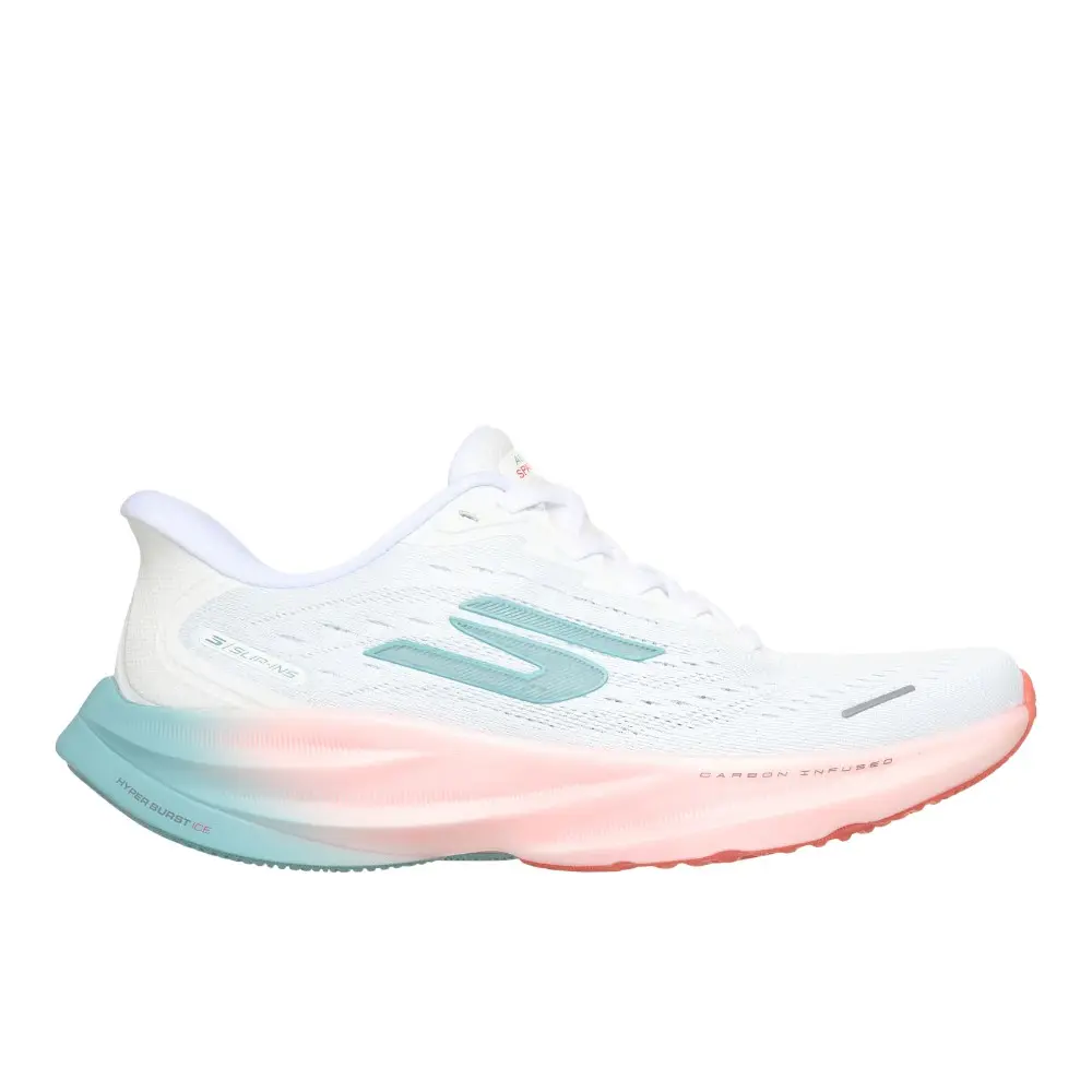 Skechers Womens Aero Spark Slip-Ins Performance Running Sneakers Shoes - White