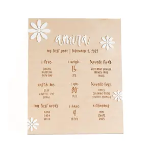 Personalized Boho Daisy Birthday Milestone Board