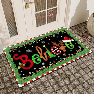 1 Pc Christmas Diatom Mud Anti Slip And Water Absorbing Entrance Door Mat Indoor And Outdoor Door Mat Kitchen Dining Room Bathroom Bedroom Decoration Holiday Home Decor
