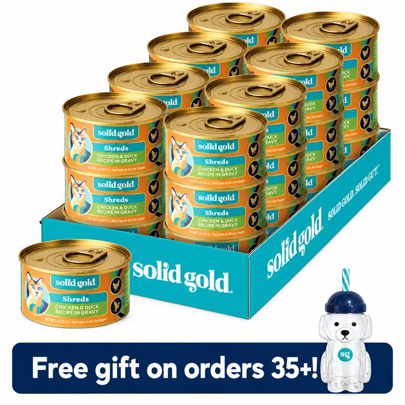 Solid Gold Nature's Harmony™ Chicken & Duck Wet Food for Cats - Calming Formula with Chicken Broth & Lean Shreds for Hydration & Sensitive Stomachs