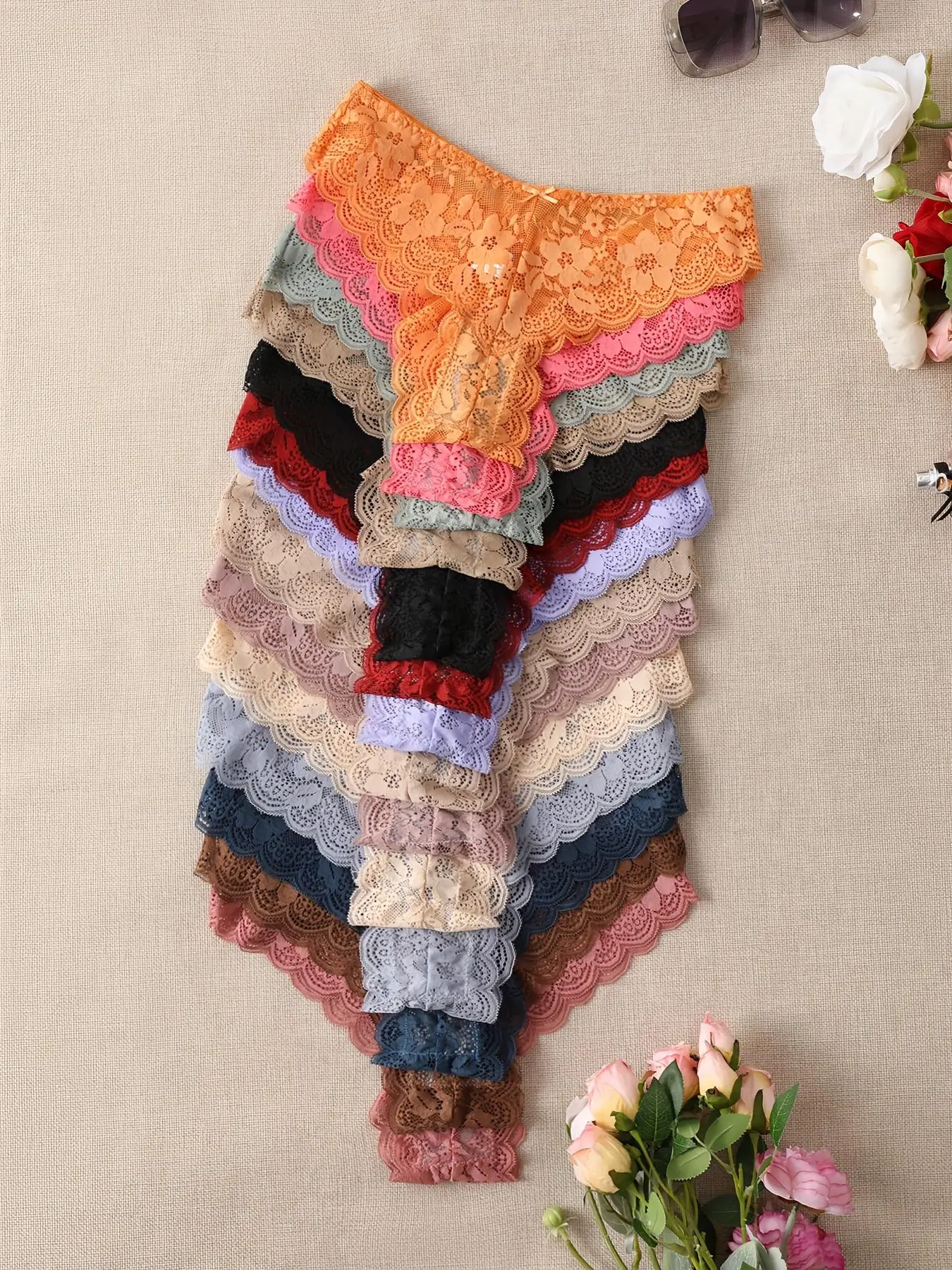 Women's Floral Lace Panty, Soft Comfy Breathable Elegant Knicker for Daily Wear, Underwear for All Seasons, Womenswear, Trim Lace Panty, Casual Soft Panties, Lace Trim Knickers, Lace Fitted Panty