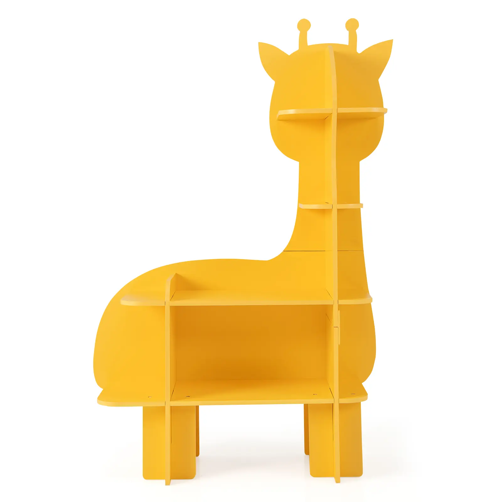 COSTWAY - Kids Bookcase Toy Storage Organizer with Open Storage Shelves-Giraffe