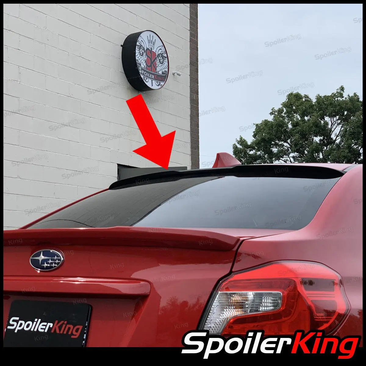 Subaru WRX STI 2015-2021 Rear Window Roof Spoiler (284RC) with Self Adhesive Tape, Curved Cutout, Downforce Adder, Flush Fit, Aesthetic Flare