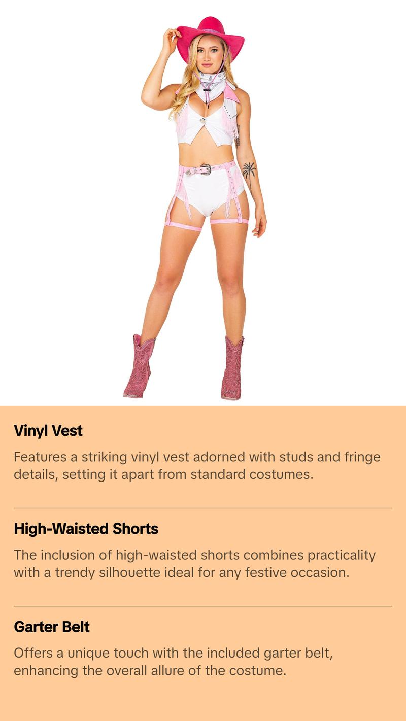 5107 - 4pc Saddle Up Diva Womens Cowgirl Costume for Halloween