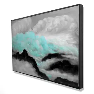 Begin Home Decor 2081-2436-LA61-1 24 x 36 in. Gray & Blue Clouds - Blue Landscapes Framed Canvas Decor