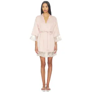 Flora Nikrooz Rosa Kimono Wrap With Embroidery in Smokey Rose