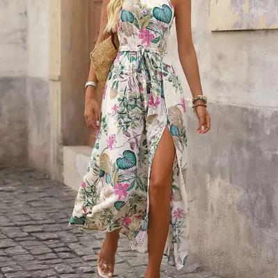 bohemian beach wedding guest dresses PRETTYGARDEN Women's Fall Wedding Guest Dresses Boho Floral Long Sleev