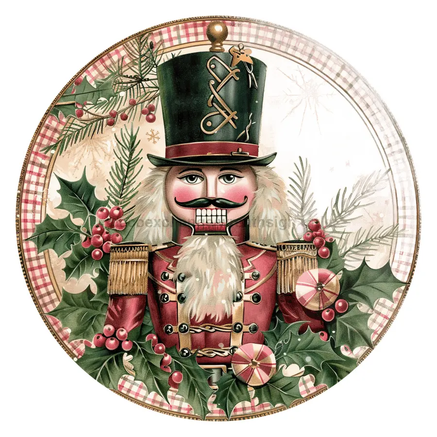 Pink Christmas Nutcracker, DCO-102664-D, Sign For Wreath, 18" Door Hanger