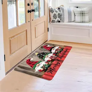 Christmas Themed Door Mat, Non-slip Washable Door Entrance Rug, Farmhouse Kitchen Rug, Decorative Carpet for Home Living Room Bedroom Kitchen