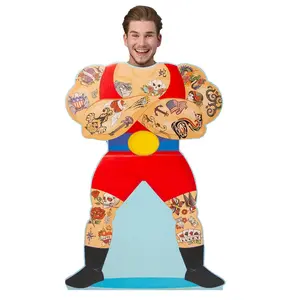 32" x 45" Carnival Muscle Man Cardboard Cutout Photo Booth Stand-In-Stand-Up