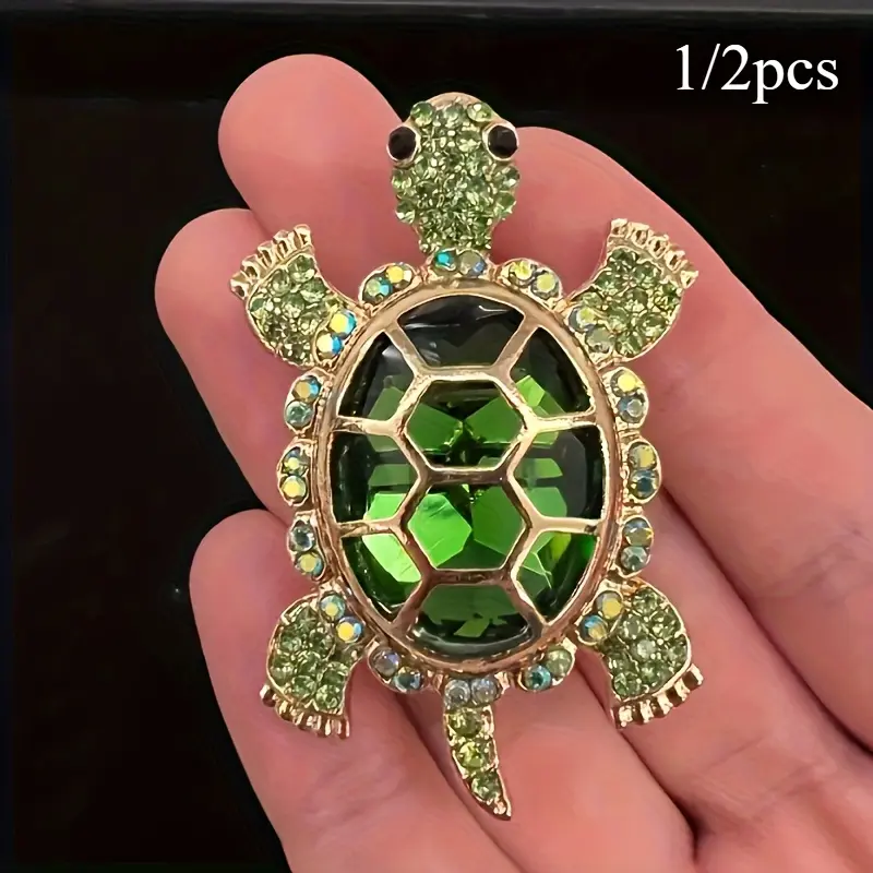 Handmade Turtle Shape Brooch Pin Clip, Elegant Pure Copper Jewelry with a Natural Shine for Unisex Daily Wear & Gifts, Animals