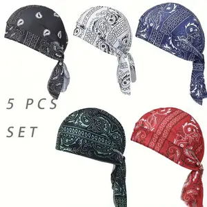 Head Tie Quick Drying Cycling Cap Headband Skull Beanie Bandana Do Rags Moisture Wicking Pirate Hat Helmet Liner headscarf