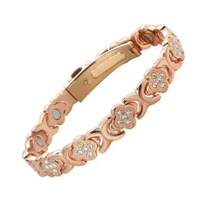 CopperMagneticBraceletforWomen PureRedCopper 3500GaussMagnets AdjustableArthritisPainRelief RoseGoldFloralDesign long  lasting  jewelry Hypoallergenic Flat Back Earring Sets tiger eye blue friendship
