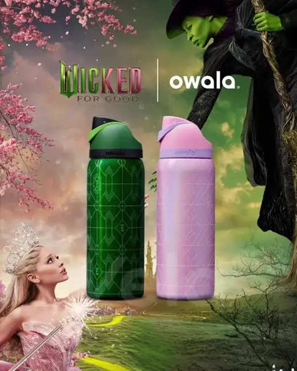 (Limited Edition) Owala 32oz FreeSip Water Bottle – Wicked Collection Glinda and Elphaba, Halloween Gift Ideas,