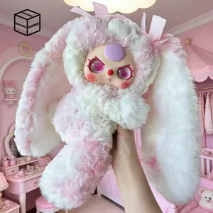 Huggable Plush Backpack Bunny Plush Dolls，Soft Furry Collectibles，Backpack or clothing decoration，Stuffed Animal Pink Portable
