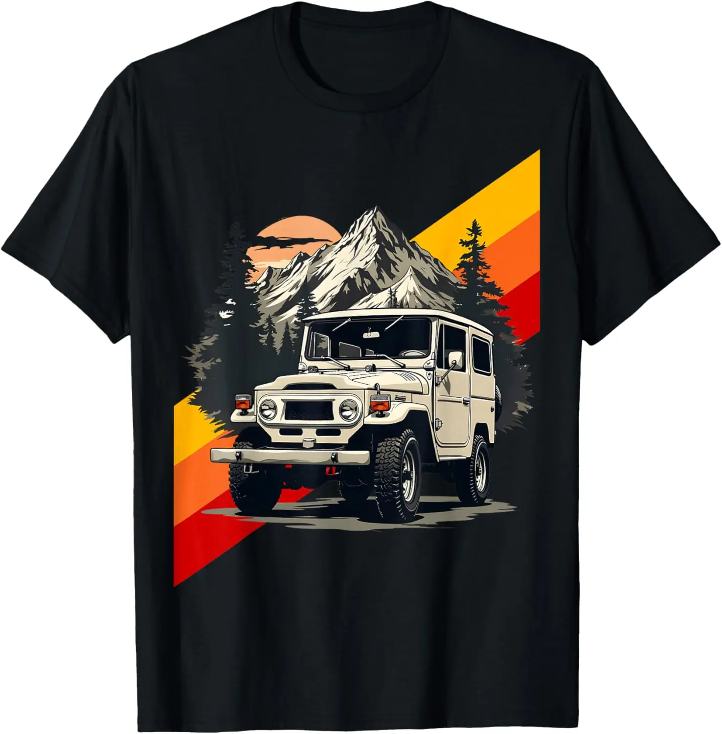 Men's Cruiser 40 Series Mountain Offroad 4-Wheel Drive FJ Streetwear T-Shirt, Short-Sleeve Soft Top, Tshirt, Pullover, Shortsleeve, Fabric