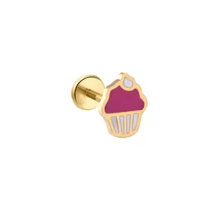 Cupcake Enamel Flat Back Stud