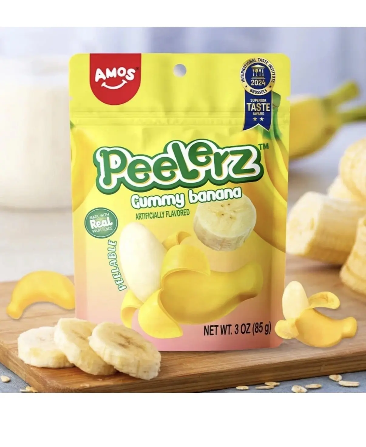Amos Peelerz Banana Gummy Candy 3oz Bags | 3, 6, 12 Pack Bulk|Viral TikTok Snack