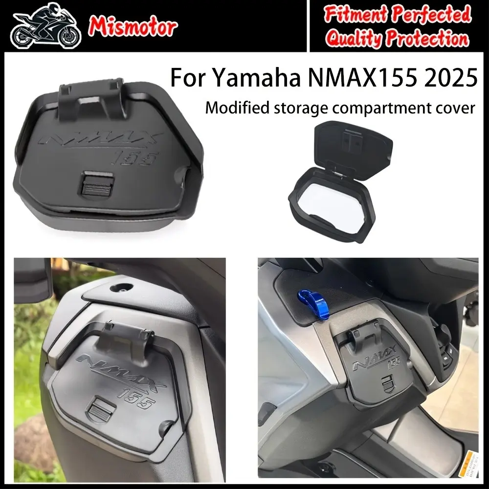 For YAMAHA NMAX125 NMAX 125 N-NMAX NMAX155 V3 2025-2026 Motorcycle Accessories Left Side Storage Pocket Cover ABS Toolbox Cap Waterproof