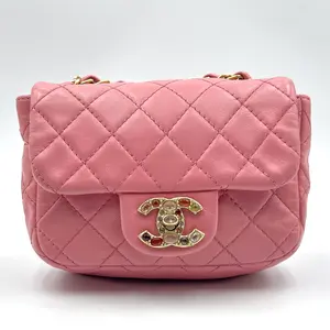 Pre-owned CHANEL Leather Shoulder Bags Precious Jewel Mini Square Flap Bag