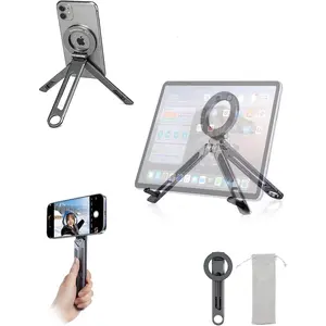 iPad Tripod Stand Universal Phone Holder for iPad Pro/Air/Mini &  17-12 Series - Aluminium Maglock Smartphone Mini Tripod | Tablet Holder Stand Compatible with MagSafe Phones/Tablets