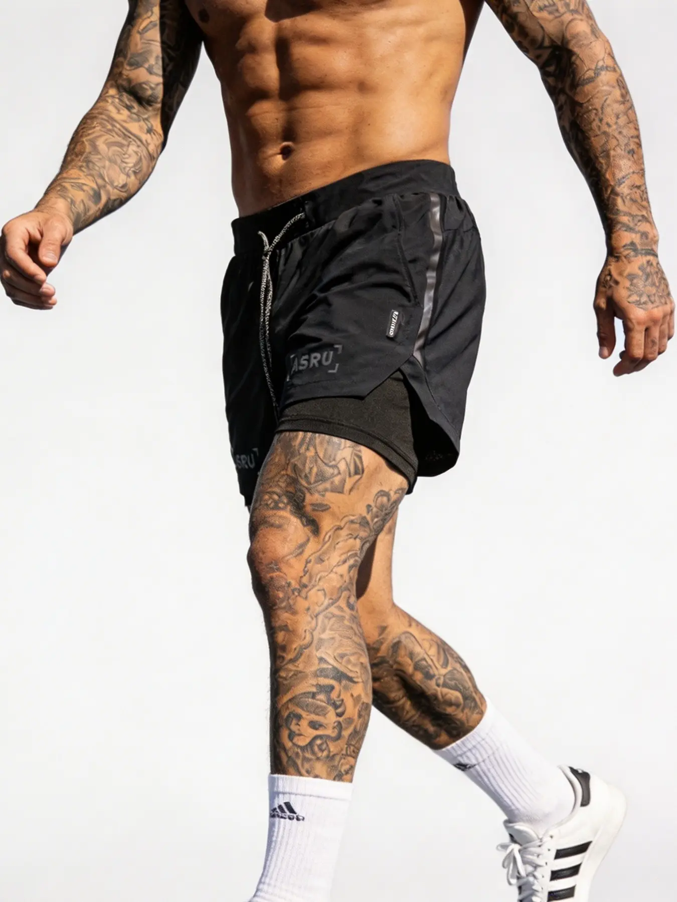 Men's Summer Shorts, American Style Youth Anti-Exposure Gym Shorts, Breathable Quick-Dry Multi-Pocket Five-Quarter Pants, Running