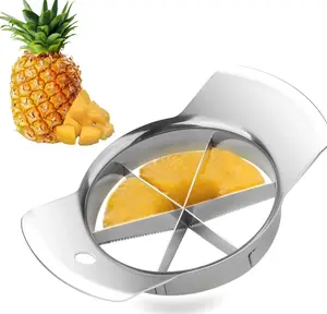 Stainless Steel Pineapple Slicer Corer - 6-Slice Cutter Tool, Easy Fruit Gadget for Kitchen