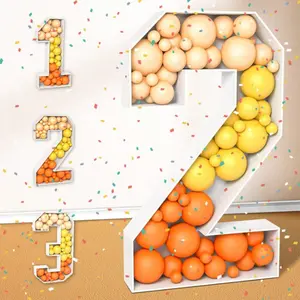 Balloon Number Model, 1 Count 3D Filling Balloon Number Decoration without Balloon, DIY Birthday Anniversary Wedding Decoration, Party Decoration Supplies