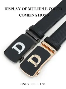 Men's High-Quality Leather Western Buckle Belt, New Automatic Waistband, Versatile Cowhide Belt for All Seasons, Durable Commuter Pants Strap, Leather Belts, Exquisite Belt