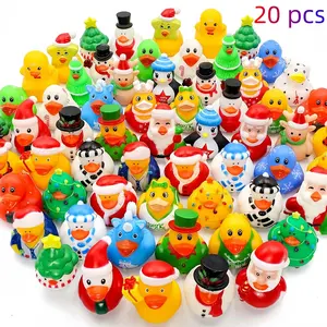 Santas Duck Army is Coming! 20PCs Christmas Rubber Duck Mystery Mix. Perfect as Stocking Stuffers, Bath Toys & Party Favors