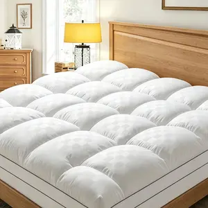 Serwall Mattress Topper Queen Extra Thick Pad Cover for Back Pain Cooling Protector with 8-21 Inch Deep Pocket Overfilled Down Alternative Filling Microfiber Fabric 400TC Combed Fiber