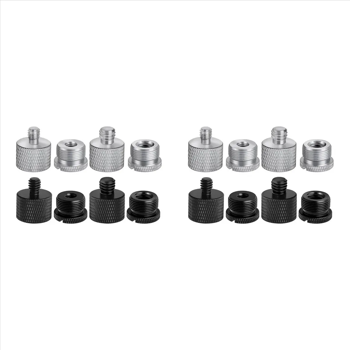 16-Pack Metal Grip Mic Stand Connectors - 5/8-Female to 3/8-Male, 3/8-Female to 5/8-Male Accessories for Microphone Stand, Recording Boom Arm