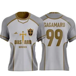 2026 New Bastard München 99 Gagamaru and Characters - Blue Lock Anime Crew Neck Short Sleeve T-Shirt Sportswear
