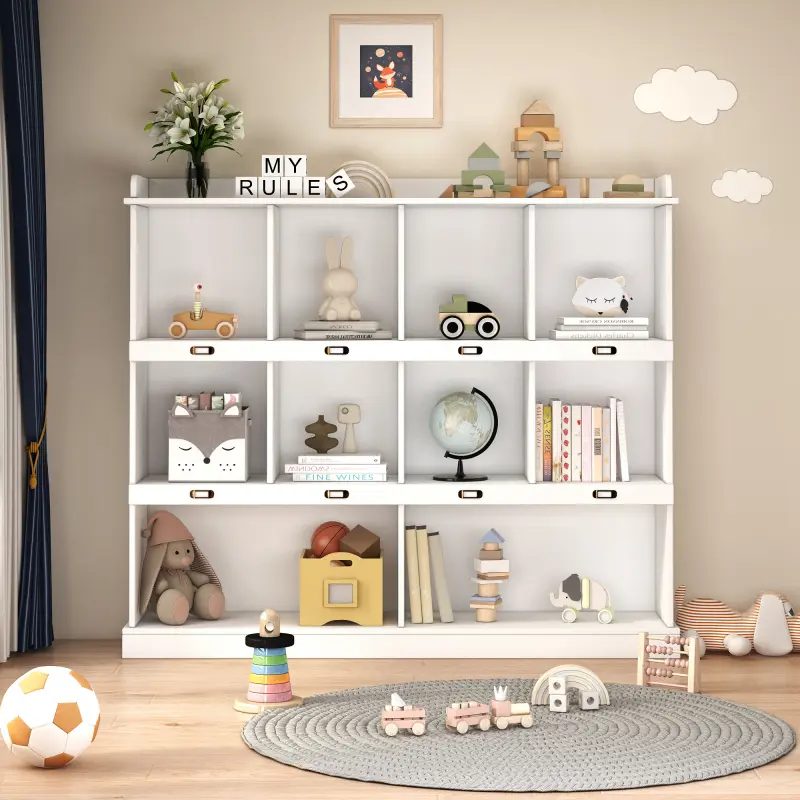 Bellemave 10-Shelf Bookcase with Cubbyhole Storage for Books & Collectibles - 53.15" x 11.81" x 47.24" Bookshelf for Easy Organization & Storage