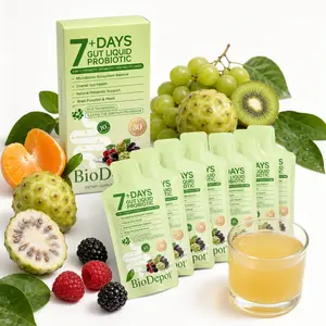 BioDepot Probiotics + Prebiotics + Postbiotics Liquid — Supports digestive comfort, helps alleviate occasional bloating, promotes a flatter abdomen, and enhances facial firmness.