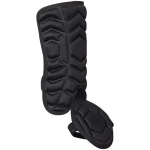 Exxact Sports Batter's Baseball Leg Guard with Adjustable Straps, Shin Guard Baseball - (Black)