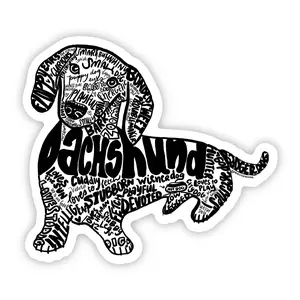 Dachshund Dog 4-inch Vinyl Sticker, Pet Stickers
