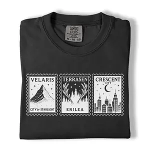 Comfort Colors Velaris Terrasen & Crescent City Shirt, ACOTAR Bookish T-Shirt, Fantasy Novel Graphic Tee, Gift for Readers