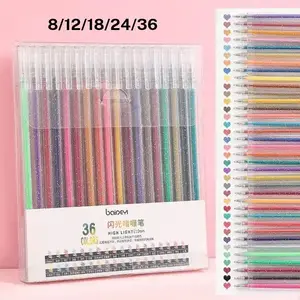 Glitter Gel Pen Set, Kids Color Pens, Christmas Gift Pens, Colored Gel Pens, 8/12/18/24/36/48pcs, Glitter Color Gel Pens, Writing Pens