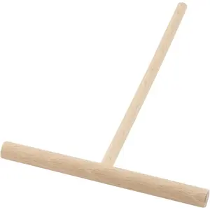 Beechwood Crepe & Pancake Batter Spreader - Wooden T-Shape Scraper Stick for Griddle - Kitchen Tools & Essentials for Flat Tortilla Shells, Roti, Galettes - Round Food Pastry Tool - 5.5 Inches