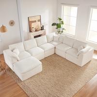 Beige-6Seats+1Ottoman