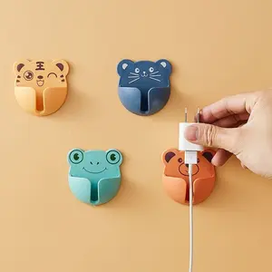Multifunctional Socket Hook, Cartoon No-Drill Kitchen Wire Plug Organizer, Thickened Cable Holder, Strong Adhesive Mounting Tool