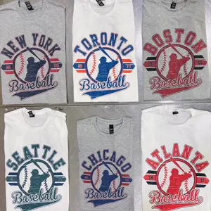 Vintage Baseball Tees Retro Established City Baseball Tshirt Sports Unisex Crewneck T-Shirt Sublimation Print Casual Graphic Top