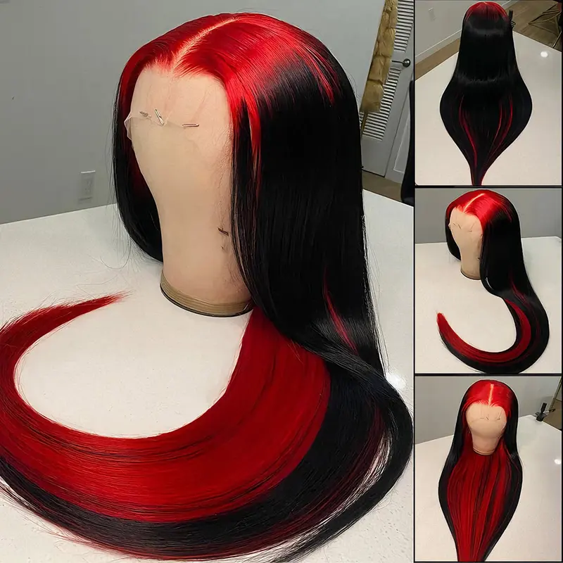 Black long full lace hand tied wig with peekaboo wine underneath photo-79-a.jpg?crop=center&  main image 3