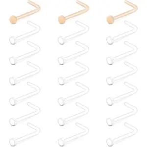 Plastic Nose Studs and Rings - Clear, 18g & 20g, Invisible, Skin Color