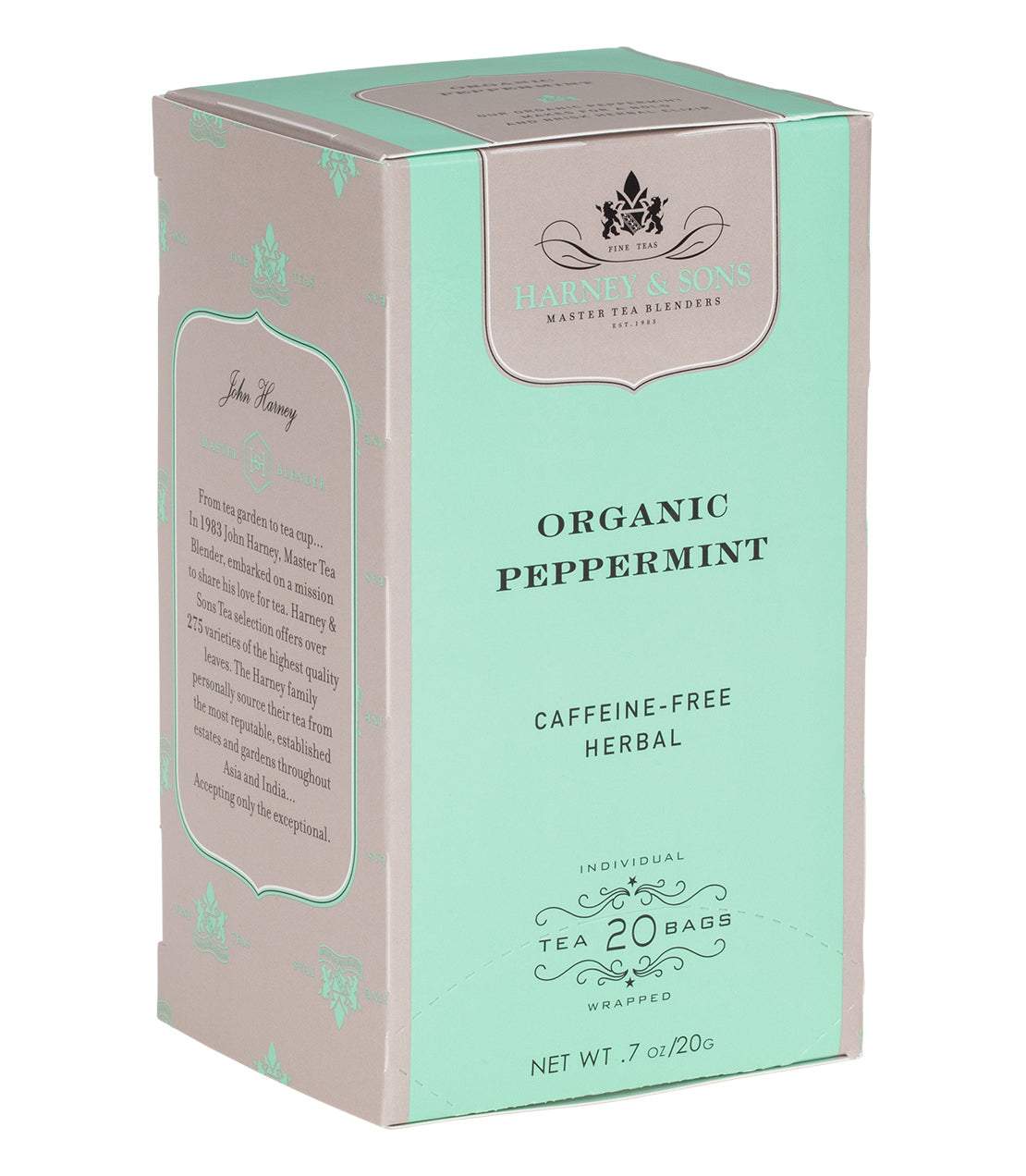 Organic Peppermint Herbal, Box of 20 Premium Teabags