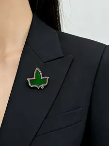 Women Alpha Greek Sorority Enamel Pink Green Symbol Souvenir Floral Pattern Maple Leaf Ivy Jewelry Pin Soror Sisterhood Gifts Brooch Flower Brooch Pin