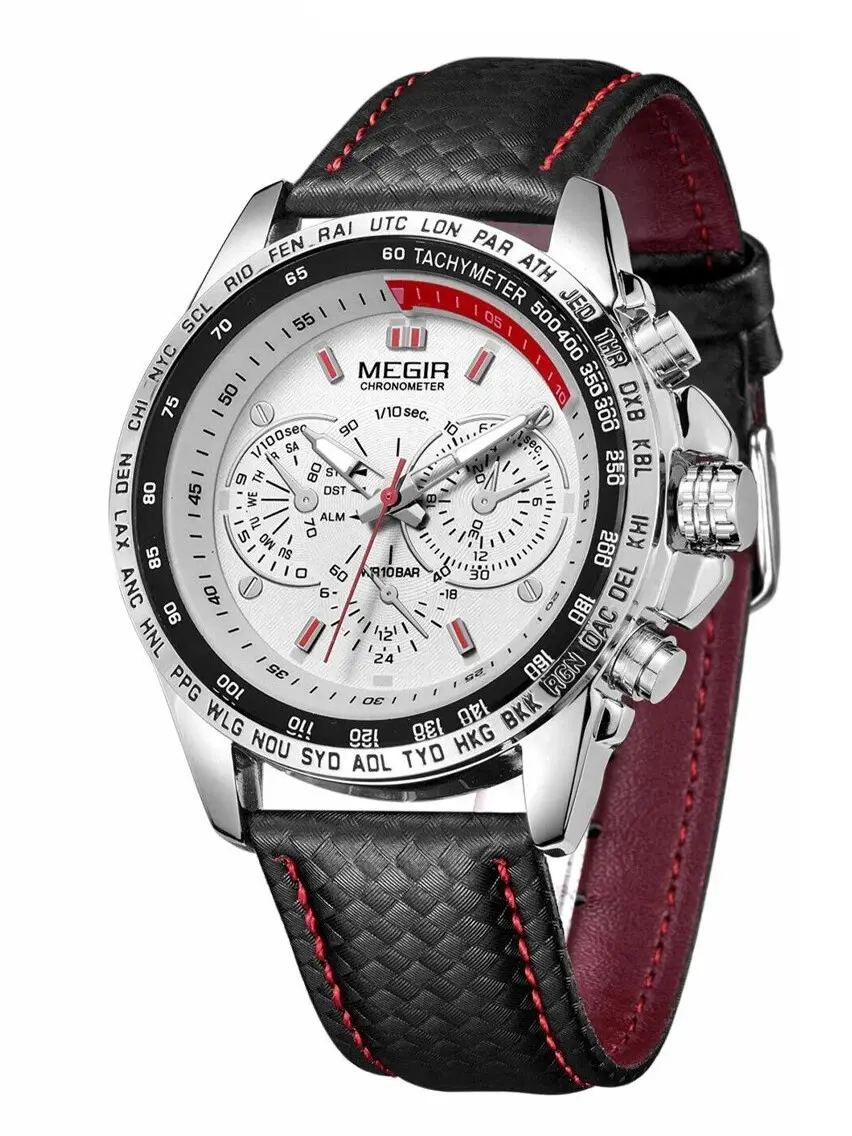 Men's Sports Watch – Stainless Steel, Waterproof Quartz